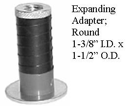 (image for) Expandable Adapter; Round; for 1-3/8" to 1-7/16" I.D. tubing; (installs on 1/2" max diam x 2-3/16" min length threaded stem) (Item #88342)