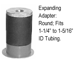(image for) Expandable Adapter; Round; for 1-1/4" I.D. x 1-5/16" I.D. tubing; (installs on 1/2" max diam x 2-3/16" min length threaded stem) (Item #88362)