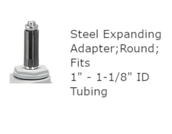 (image for) Caster; Swivel; 4" x 1-1/4"; Thermoplastized Rubber; Expanding Adapter (Round for 1" ID tubing); Nylon Yoke; Prec Ball Brng; 275#; Thrd Grds; Total Lock Brake (Item #63741)