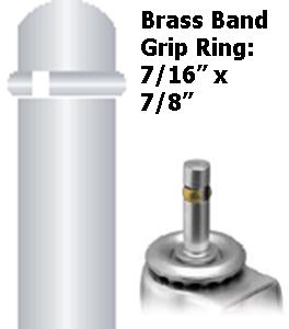 (image for) Caster; Twin Wheel; Swivel; 75mm; (3" Polyurethane (Gray); Grip Ring (7/16" x 7/8" w/ brass band); Black/Grey; Riveted Axle; 175#; MRI Non-magnetic; Brake (Item #63378)