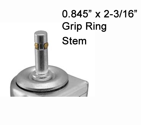 (image for) Caster; Swivel; 6" x 2"; ThermoPlastic Rubber Donut (Gray); Grip Ring (7/16" x 1-3/8"); Zinc; Roller Brng; 400# (Item #63425)