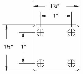 (image for) Caster; Ball; Swivel; 2-1/2"; Metal/ Zinc; Top Plate; 1-1/2"x1-1/2"; hole spacing: 1"x1"; 3/16 bolt; Brass; Acetyl/ Resin Brng; 100# (Item #69751)