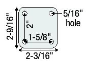 (image for) Caster; Twin; Swivel; 3" (75mm); Nylon; Top Plate; 2-3/16x2-9/16; hole spacing: 1-5/8x2; 5/16 bolt; Black; Rivet; 165#; Pedal Lock; Wheel (Item #68978)