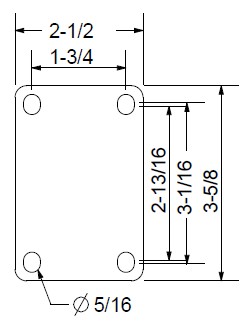 (image for) Caster; Twin Wheel; Swivel; 100mm; Polyu; Plate (2-1/2"x3-5/8": holes: 1-3/4"x2-13/16" (slotted to 3-1/16"); 5/16" bolt); Gray/ White; Prec BB; 220#; Swiv Lock (Item #65943)
