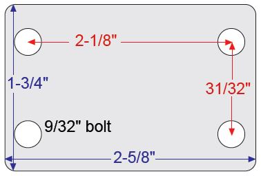 (image for) Caster; Swivel; 3" x 13/16"; Thermoplastized Rubber (Gray); Plate (1-3/4"x2-5/8": holes: 1"x2-1/8"; 1/4" bolt); Zinc; Plain bore; 110#; Side Friction Brake (Item #64109)