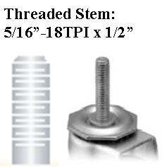 (image for) Caster; Ball; Swivel; 3"; Rubber; Hard; Threaded Stem; 5/16"-18TPI x 1/2" high; Antique; Acetyl/ Resin Brng; 100# (Item #69516)